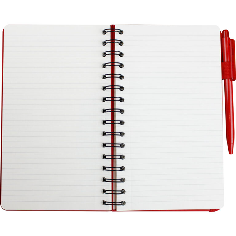 Libreta Peach Espiral Roja Abierta